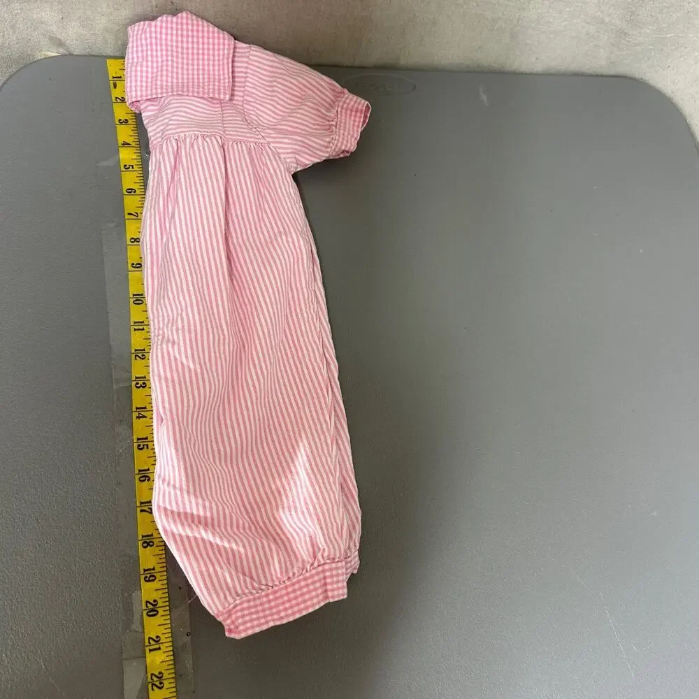 Vintage OshKosh Girls Romper Size 3-6 Months Pink Striped‎ One Piece Made in USA